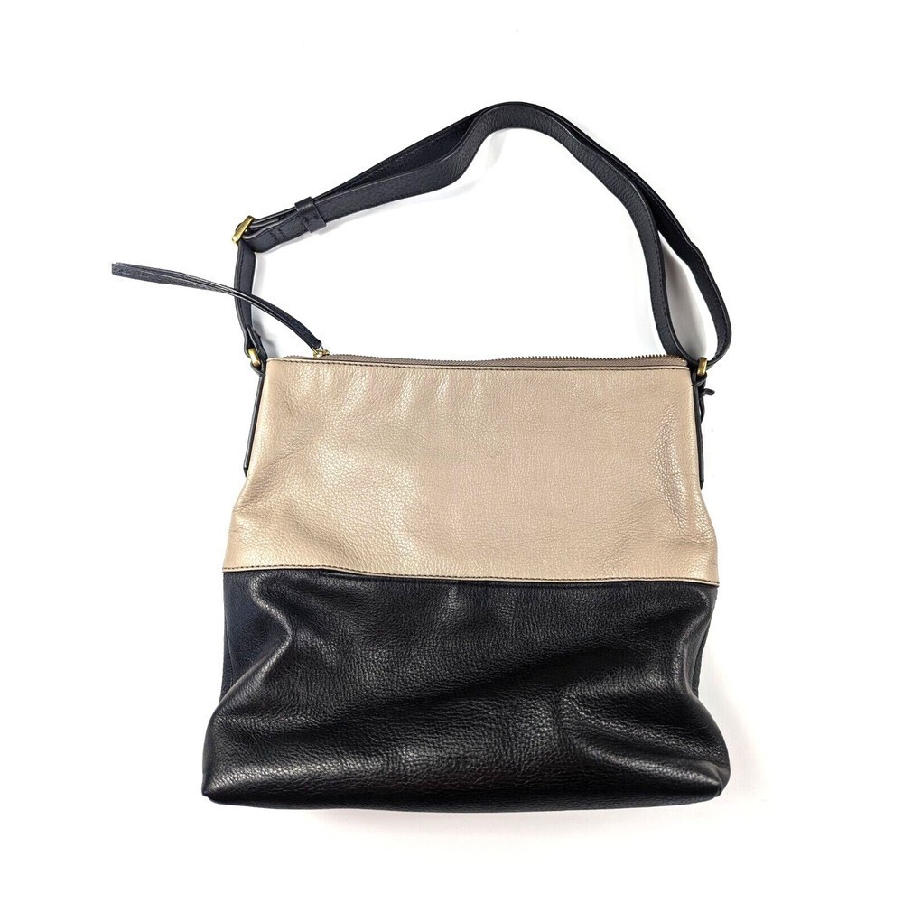 Fossil Black and Cream Hobo Bag